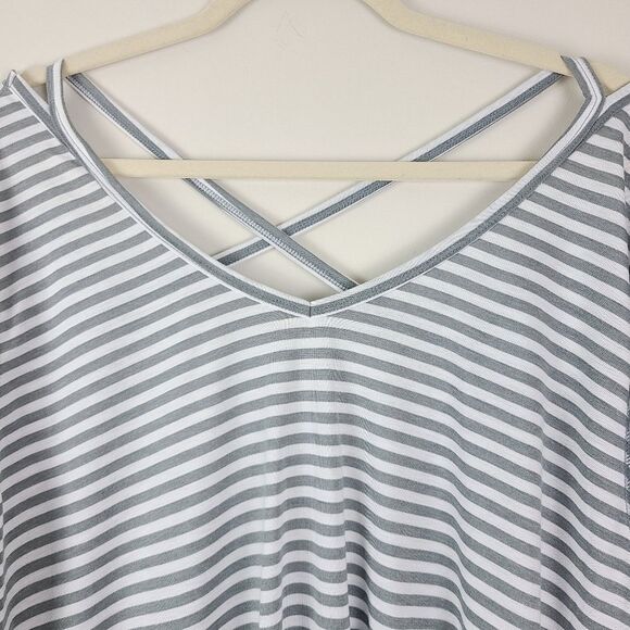 OLD navy active gray & white stripe long sleeve t-Shirt 3X - Picture 3 of 14